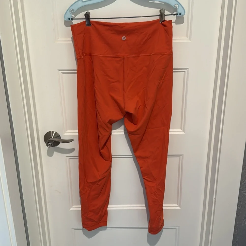 Lululemon 12 orange wunder train leggings great condition - Picture 3 of 5